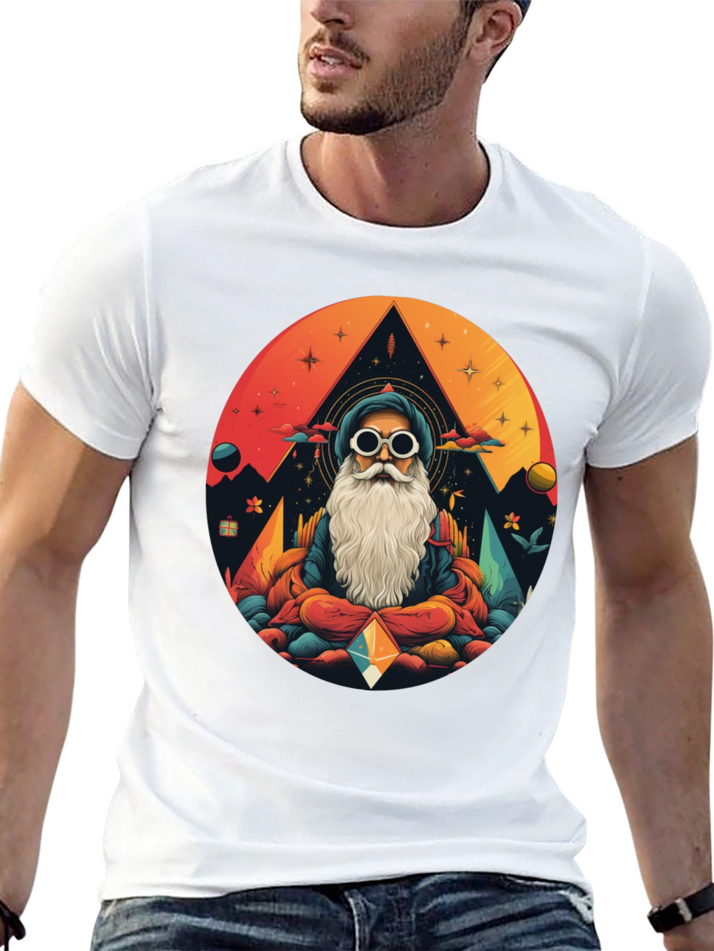 Mystic Mountain Meditation Tee -  Graphic Print