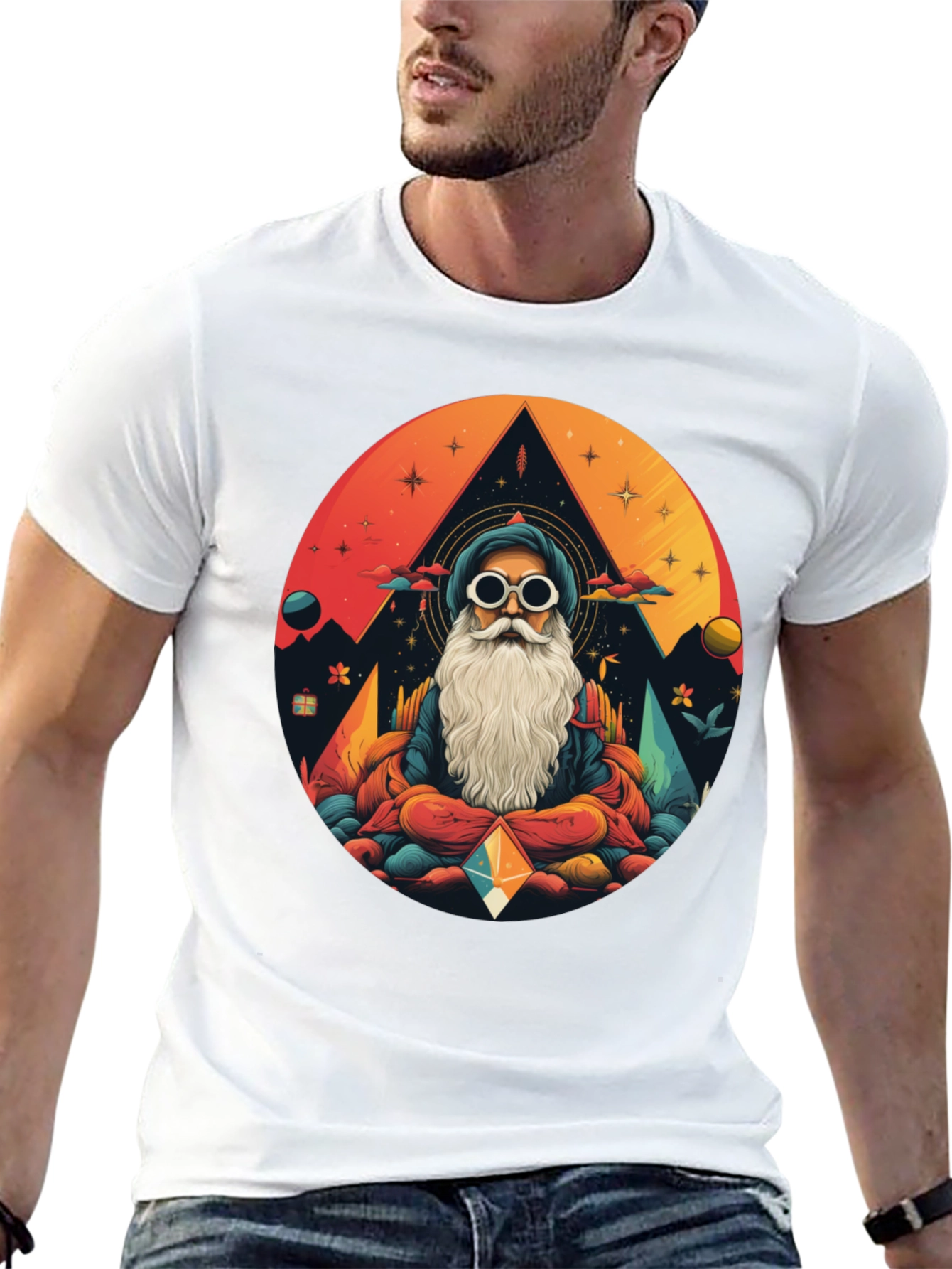 Mystic Mountain Meditation Tee -  Graphic Print