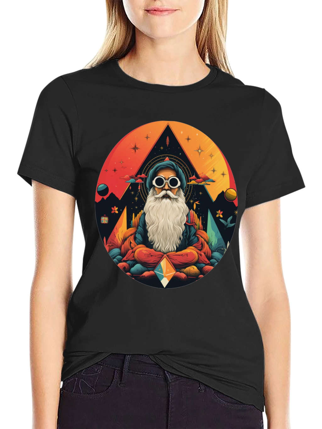 Mystic Mountain Meditation Tee -  Graphic Print