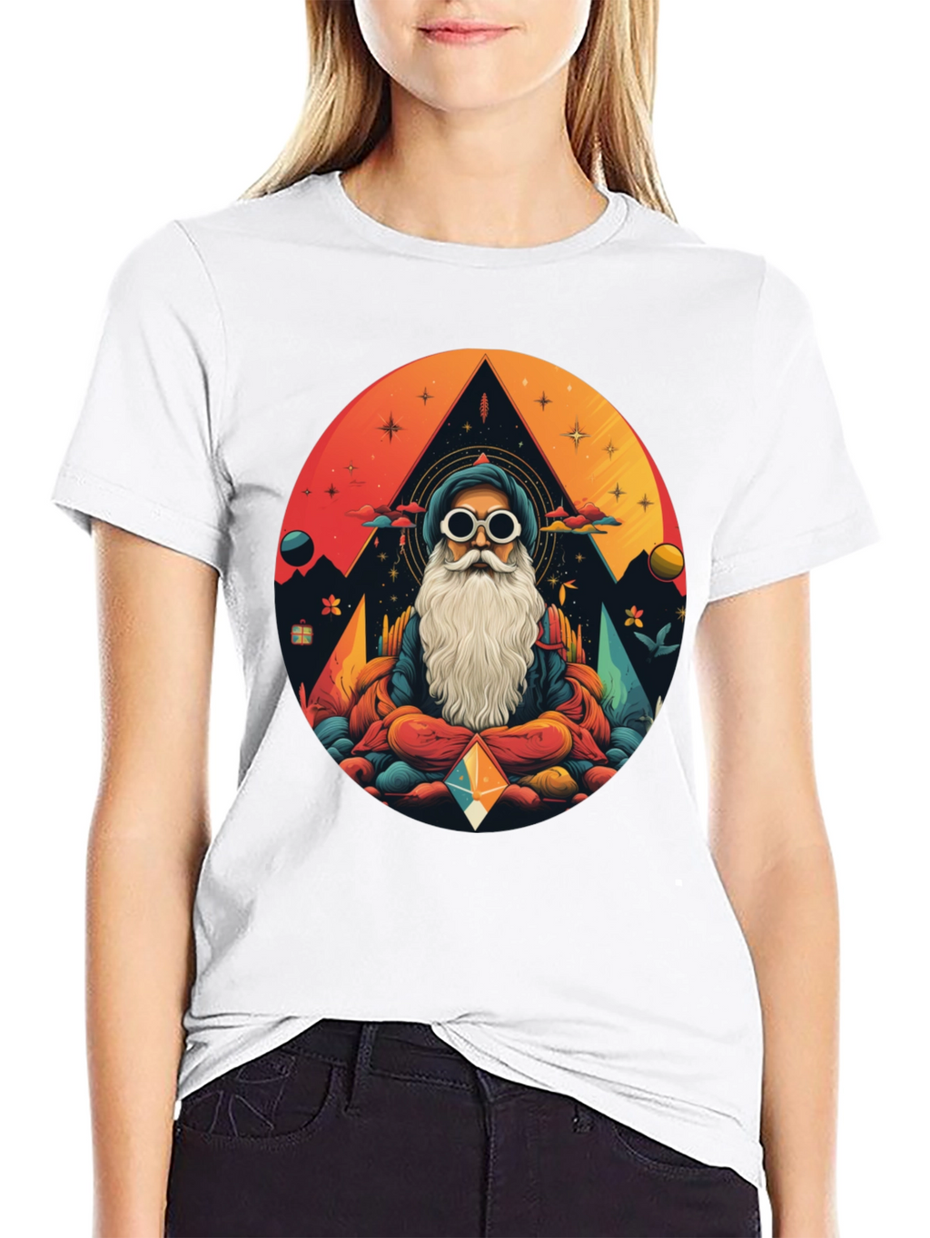 Mystic Mountain Meditation Tee -  Graphic Print