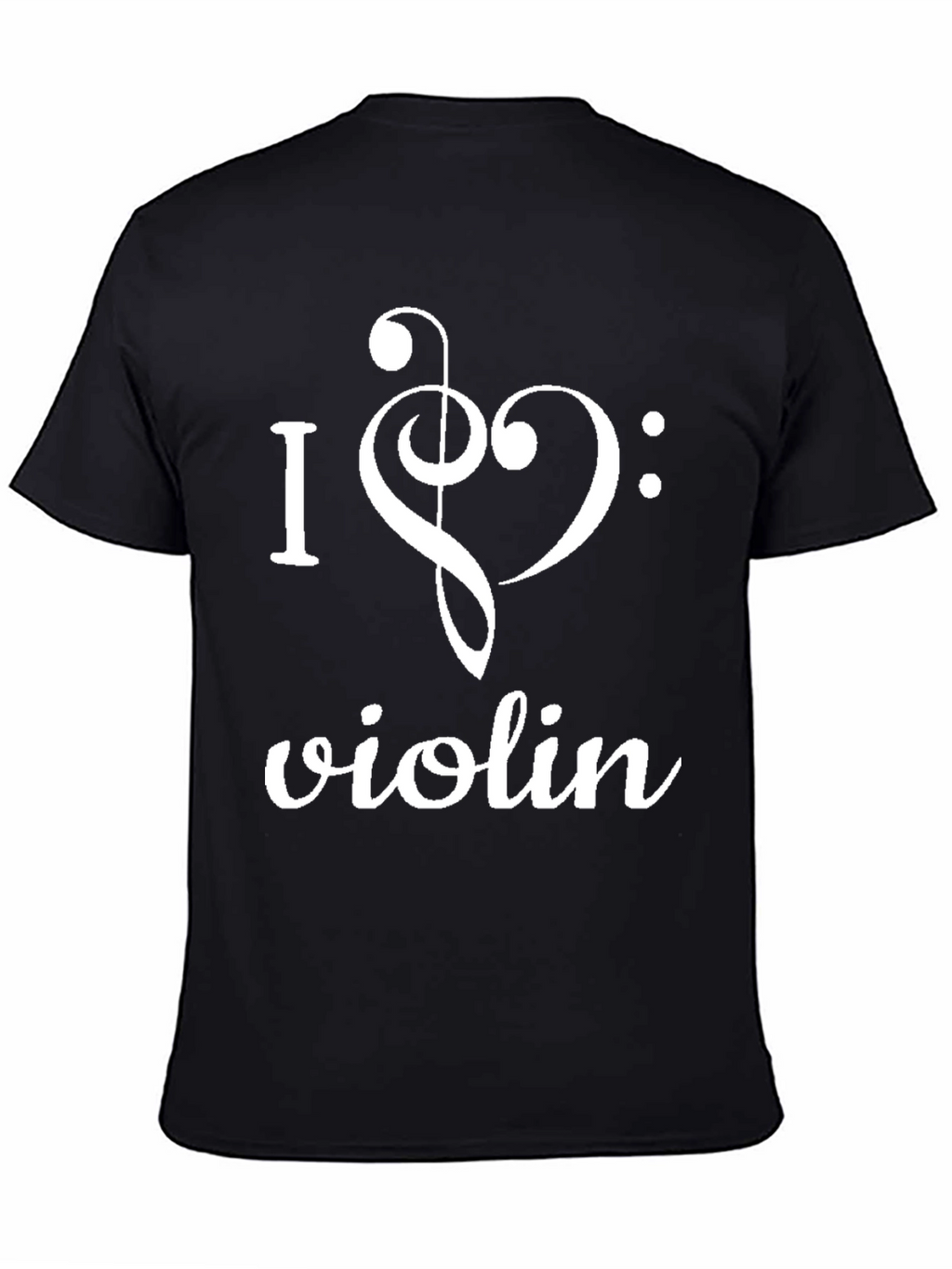 I Heart Violin Black Graphic Tee