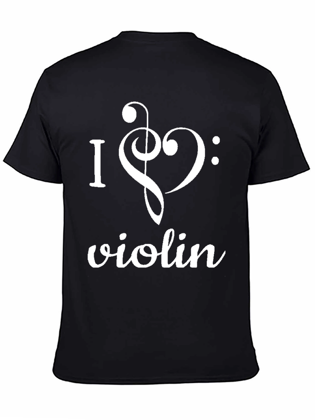 I Heart Violin Black Graphic Tee