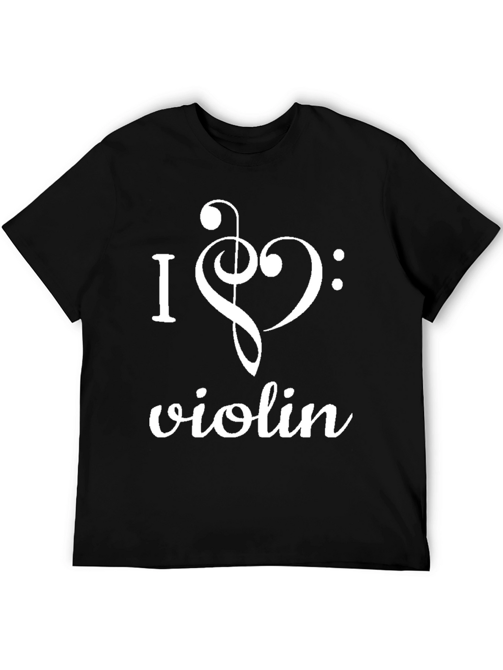 I Heart Violin Black Graphic Tee