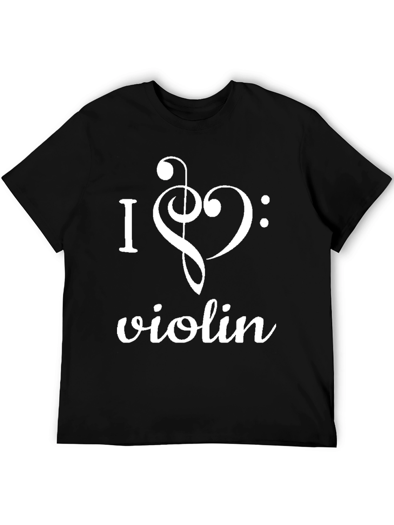 I Heart Violin Black Graphic Tee