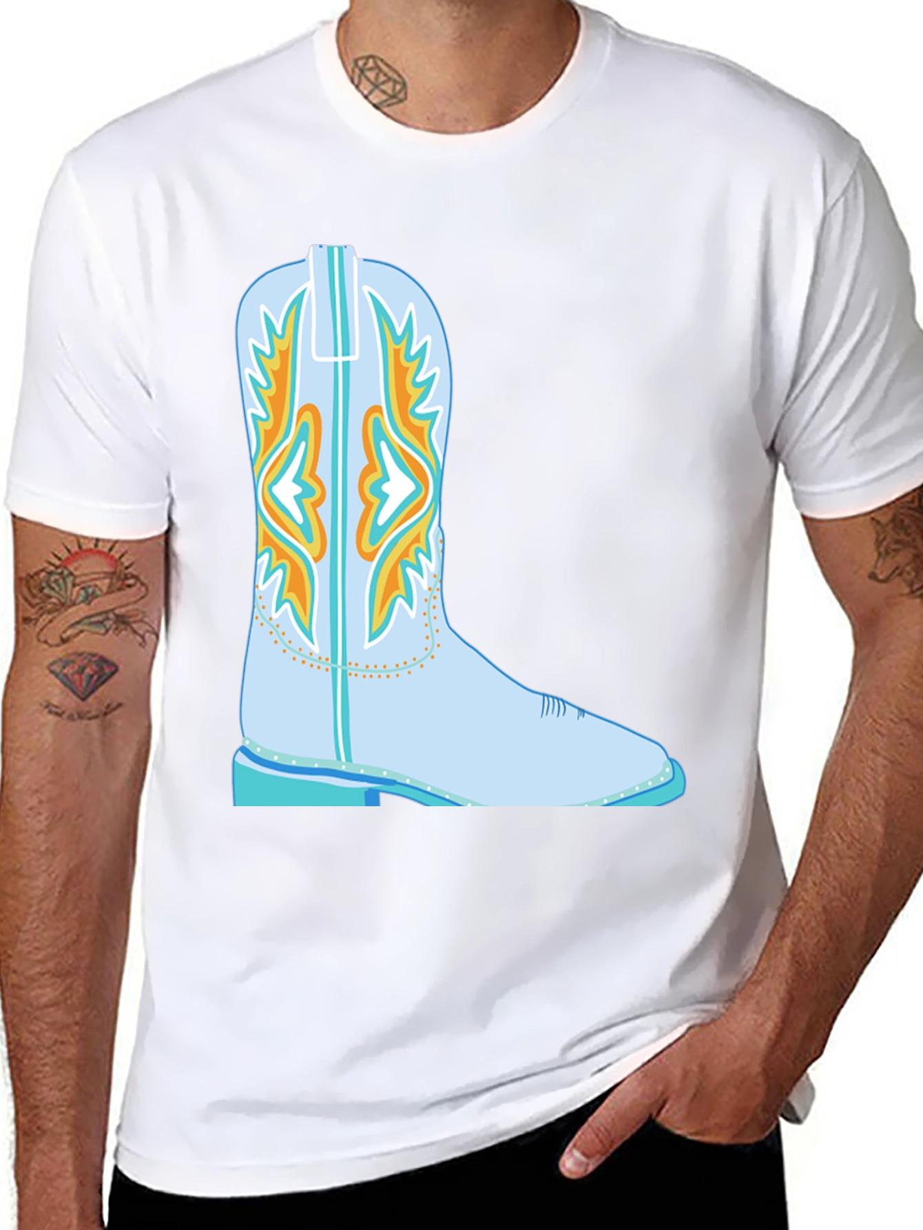 Cowboy Boot Graphic Tee - Western Style