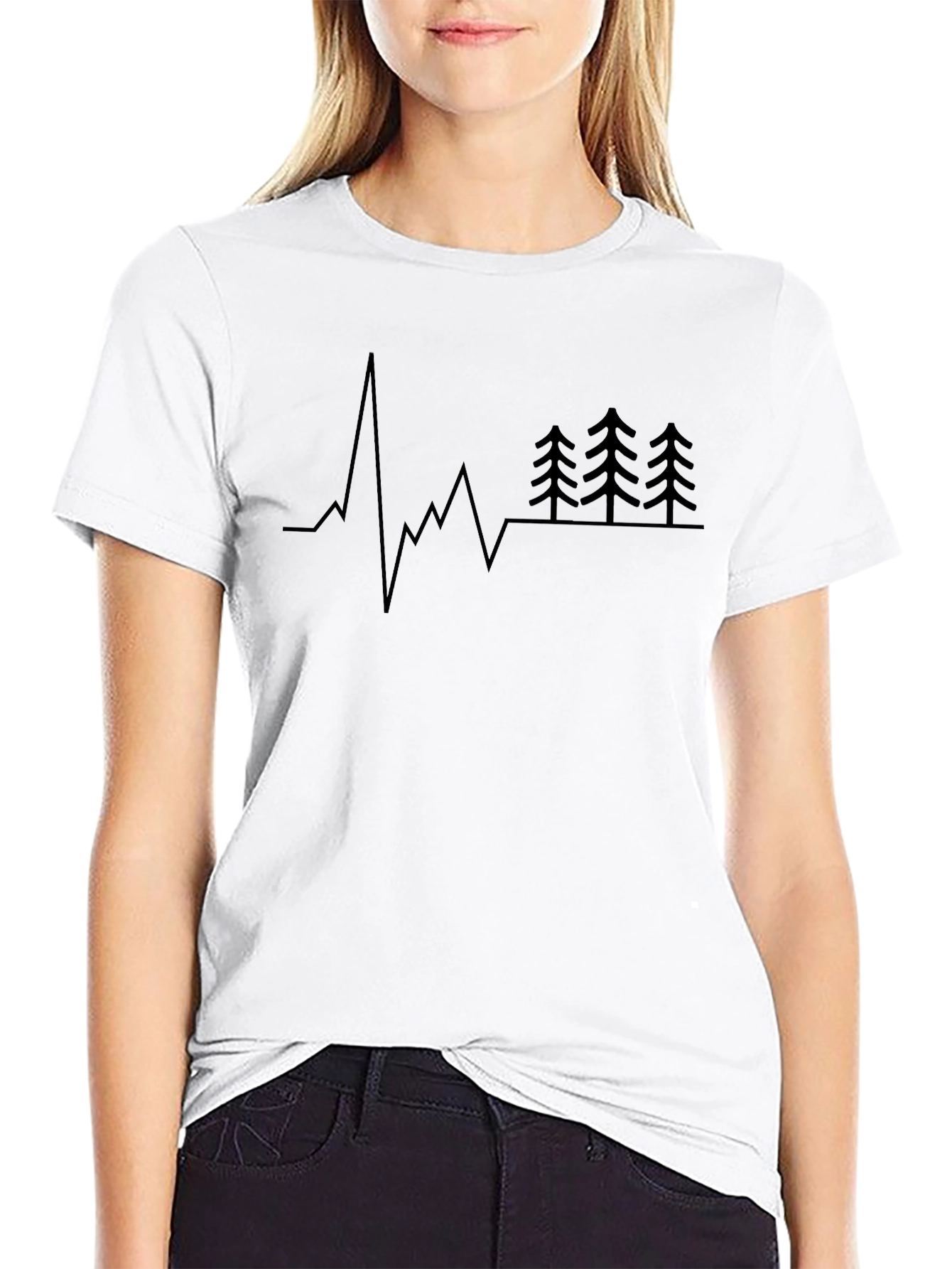 Heartbeat Forest Black T-Shirt