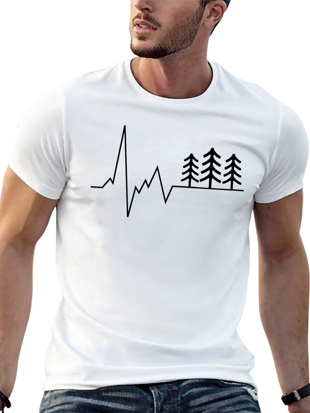 Heartbeat Forest Black T-Shirt