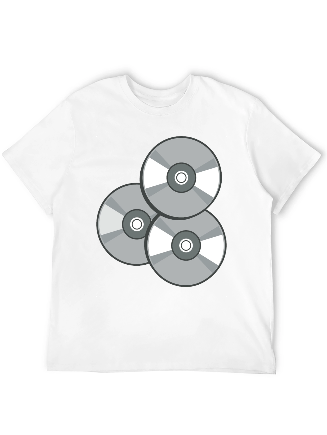 Retro CD Graphic T-Shirt - Black Casual Wear