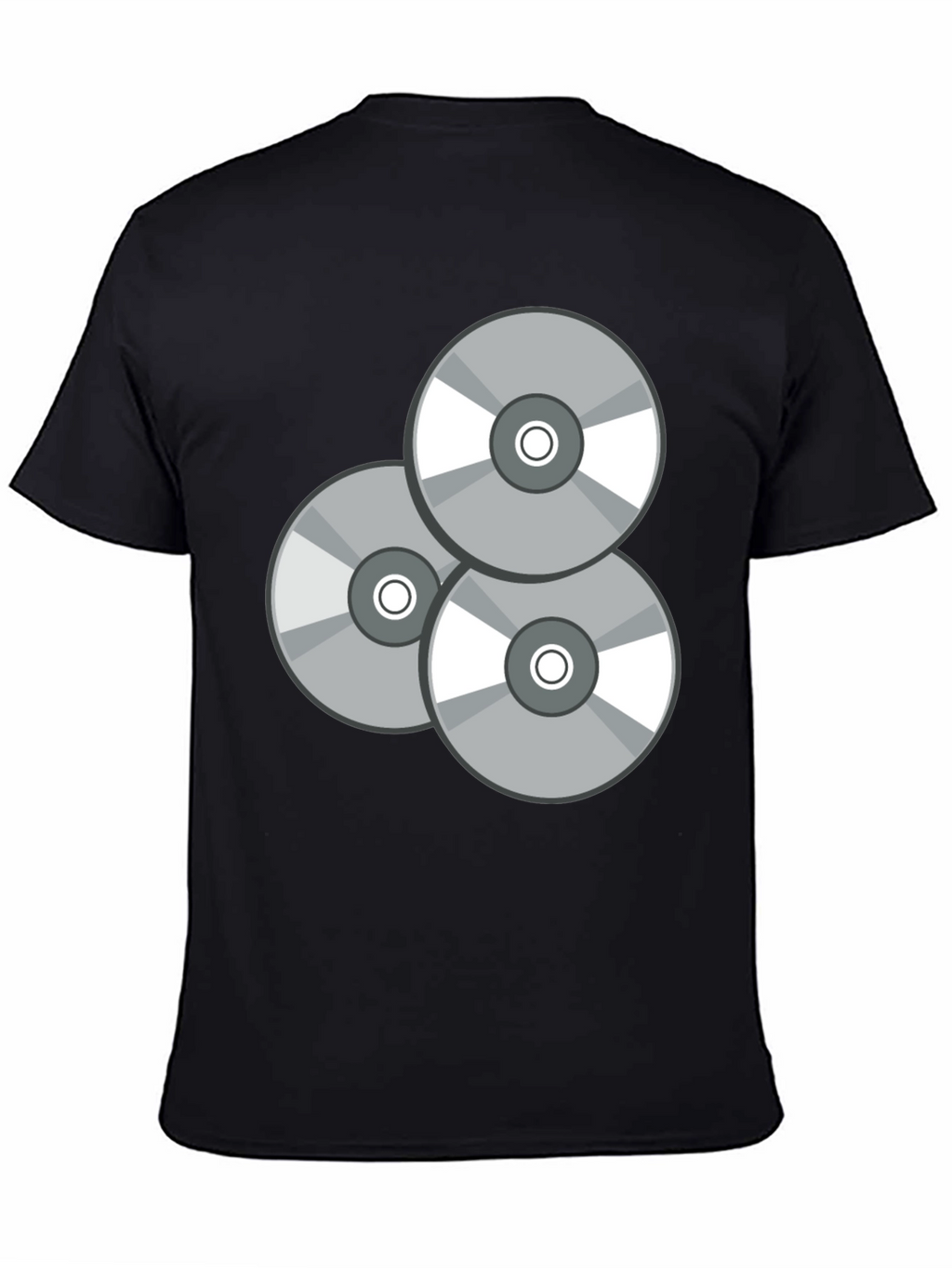 Retro CD Graphic T-Shirt - Black Casual Wear