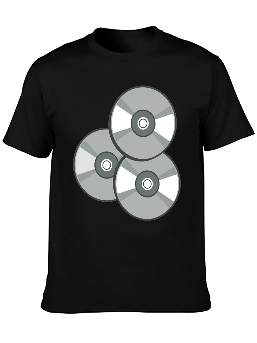 Retro CD Graphic T-Shirt - Black Casual Wear