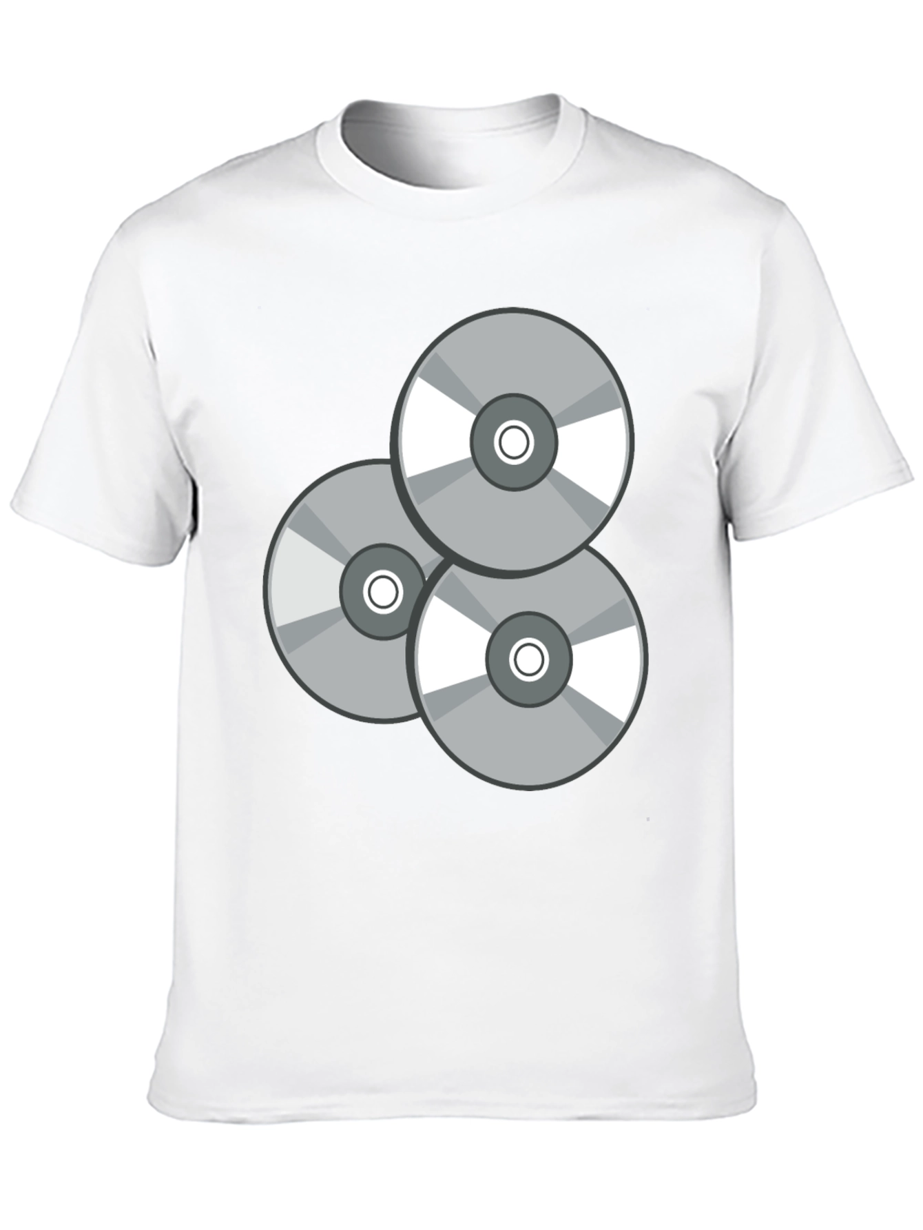 Retro CD Graphic T-Shirt - Black Casual Wear