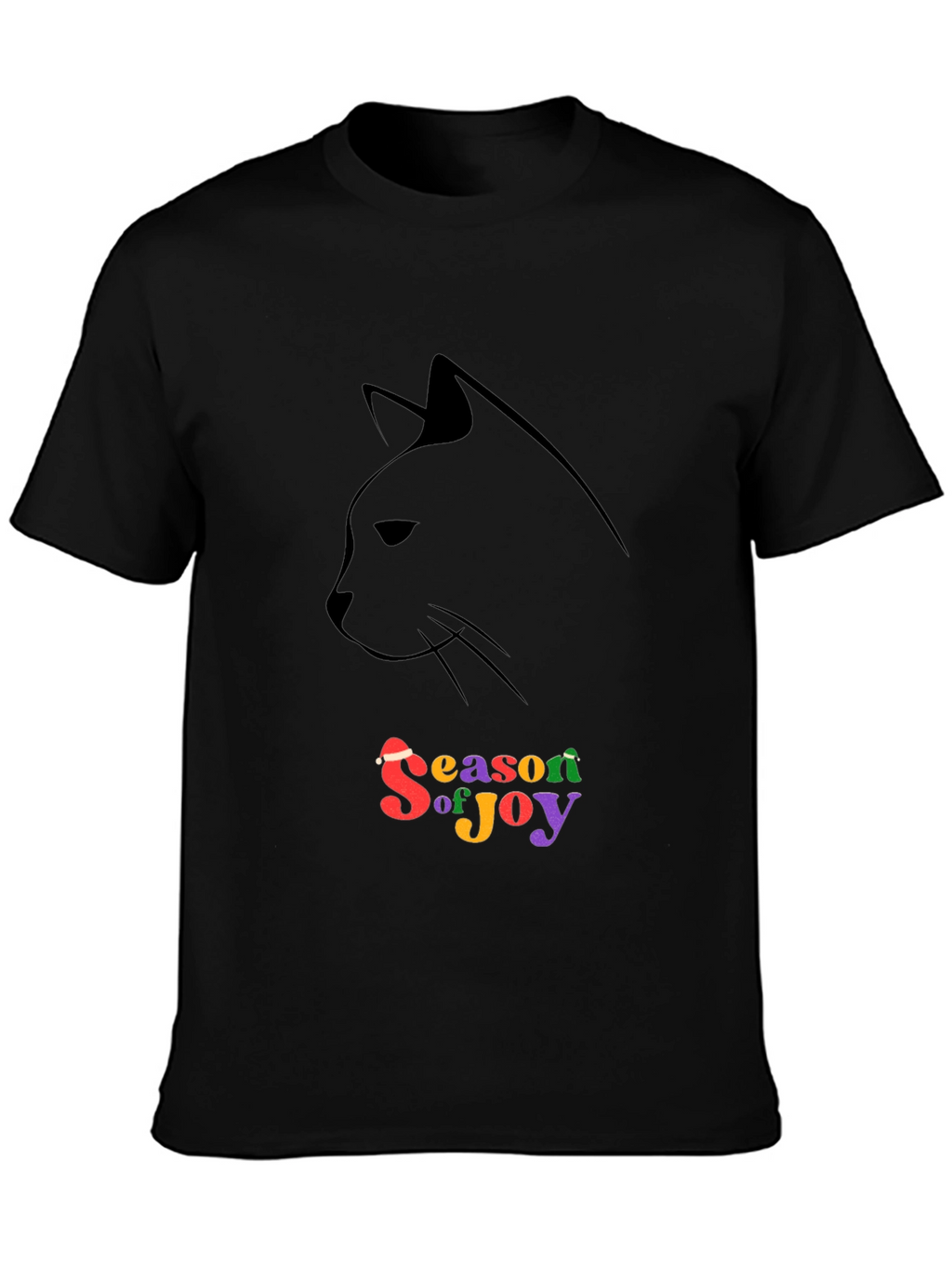 Season of Joy Cat Silhouette Black T-Shirt