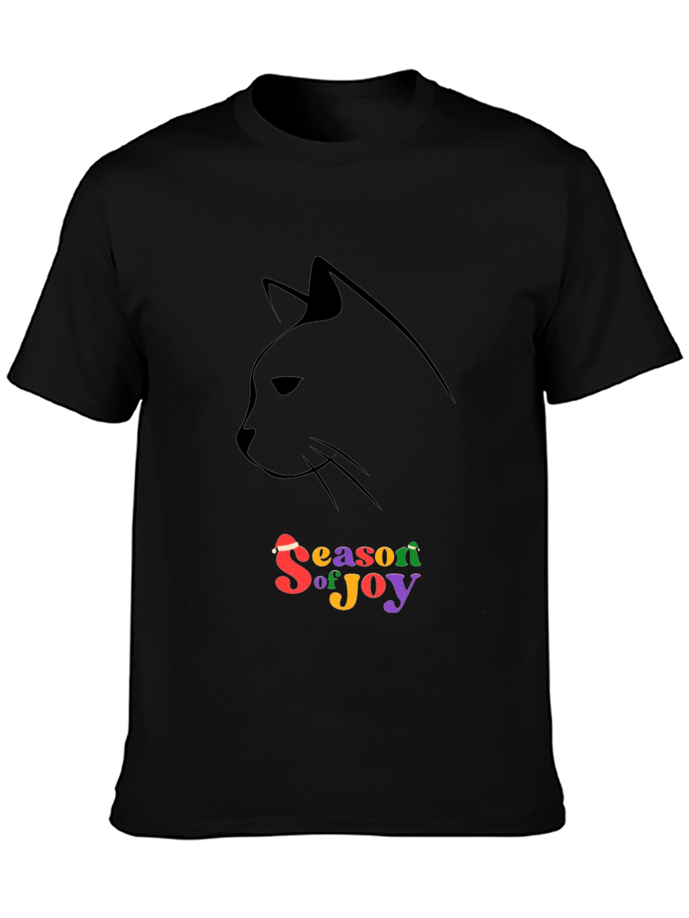 Season of Joy Cat Silhouette Black T-Shirt