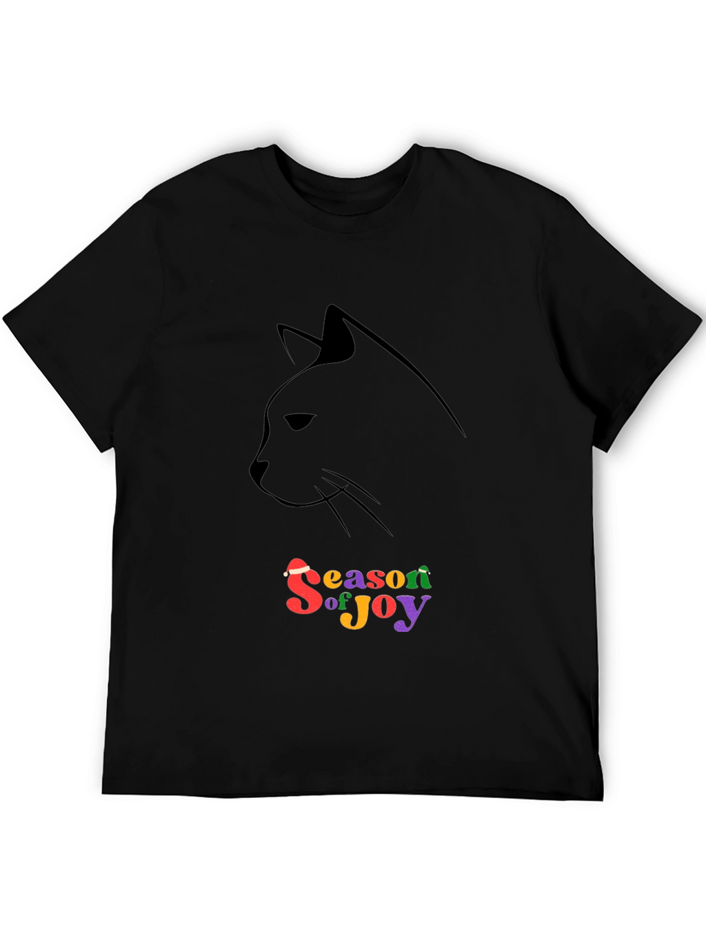 Season of Joy Cat Silhouette Black T-Shirt
