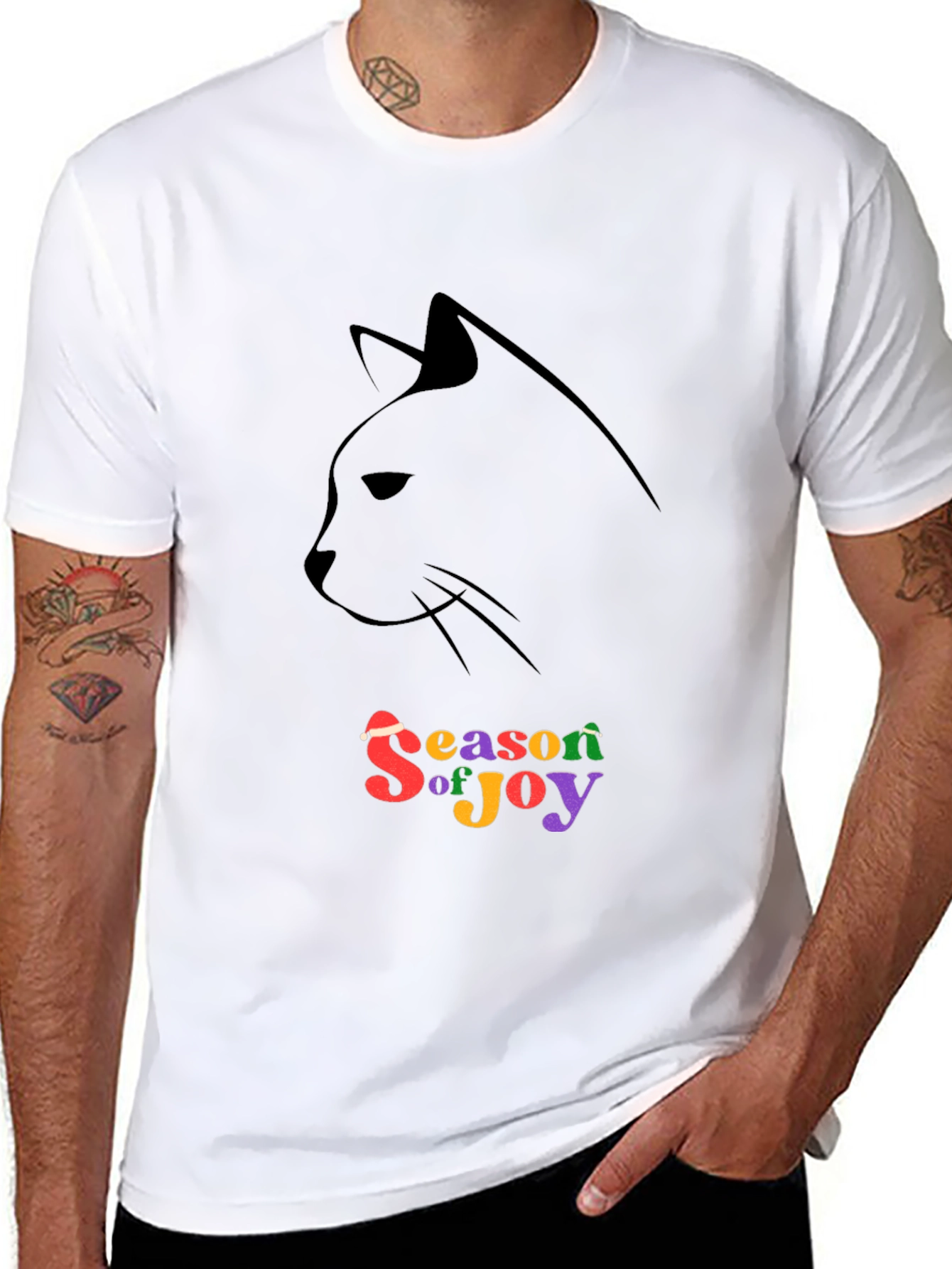 Season of Joy Cat Silhouette Black T-Shirt