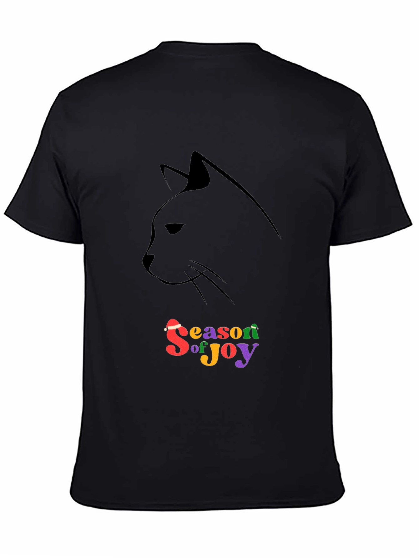 Season of Joy Cat Silhouette Black T-Shirt