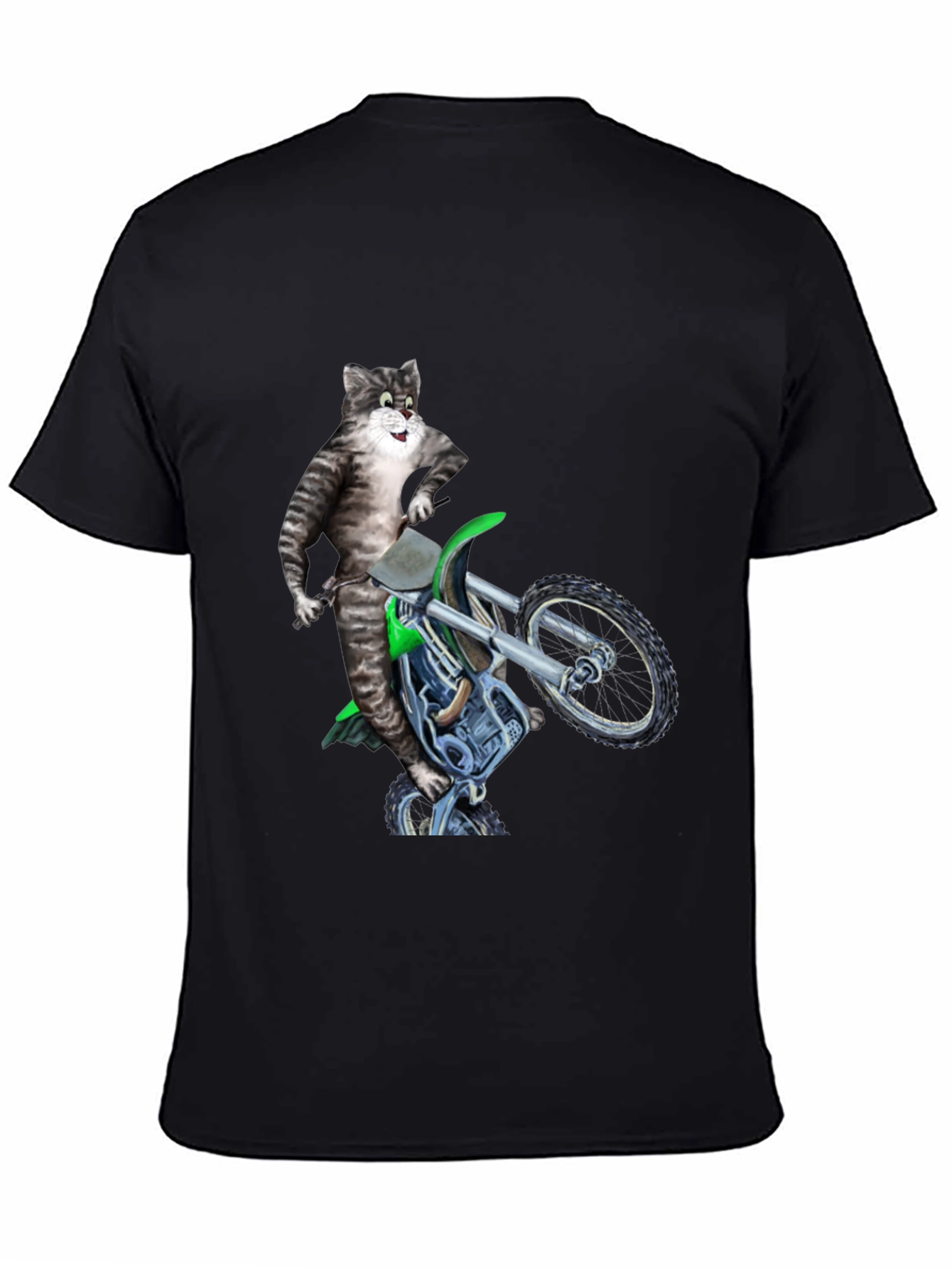 Cool Cat Riding Motorcycle Graphic Tee