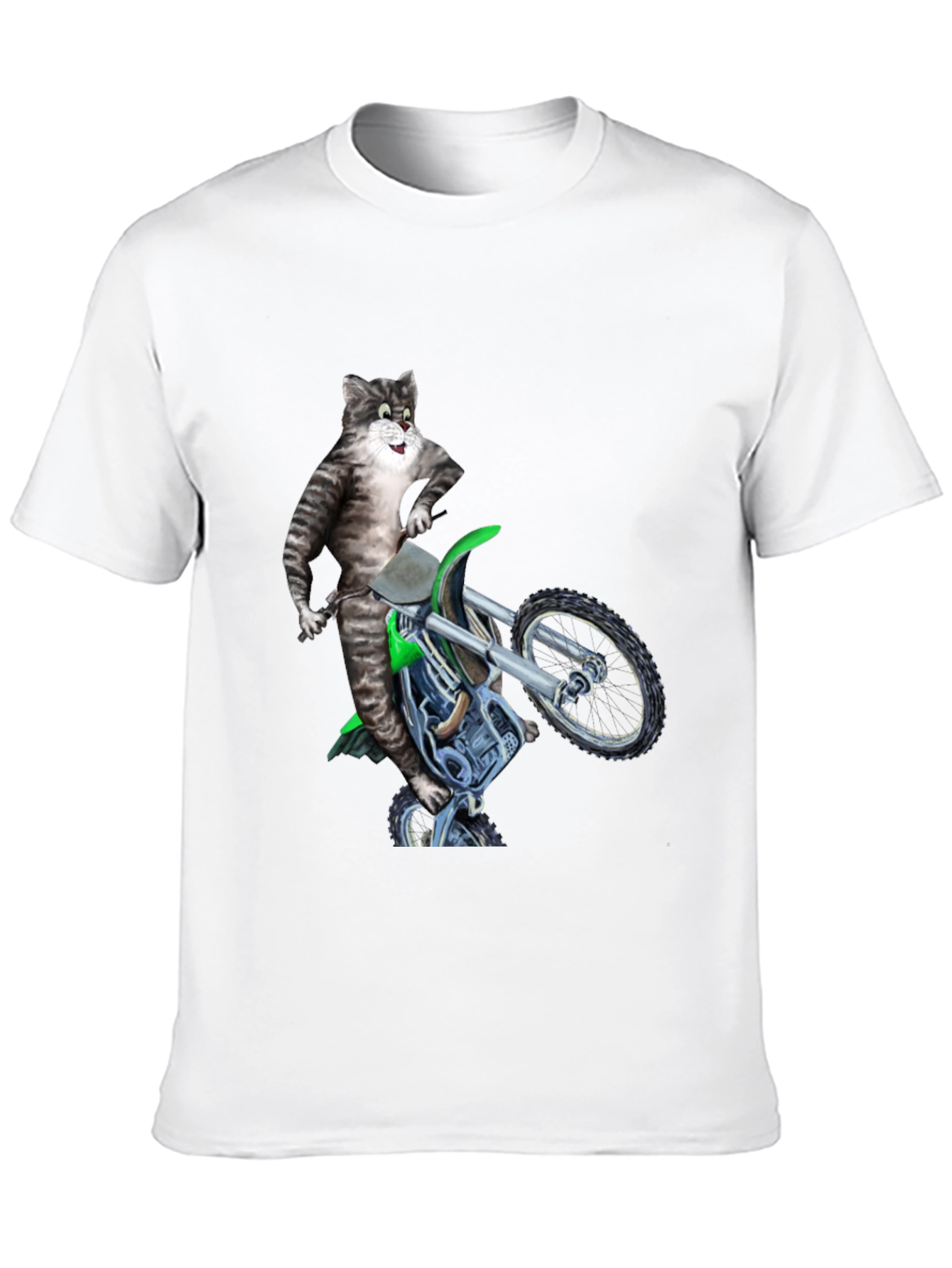 Cool Cat Riding Motorcycle Graphic Tee