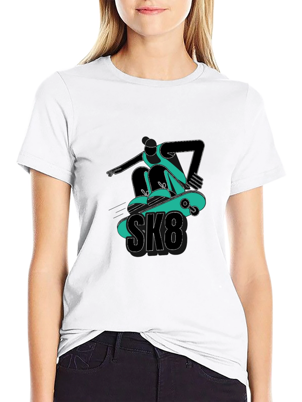 Cool SK8 Skateboarder Graphic Tee