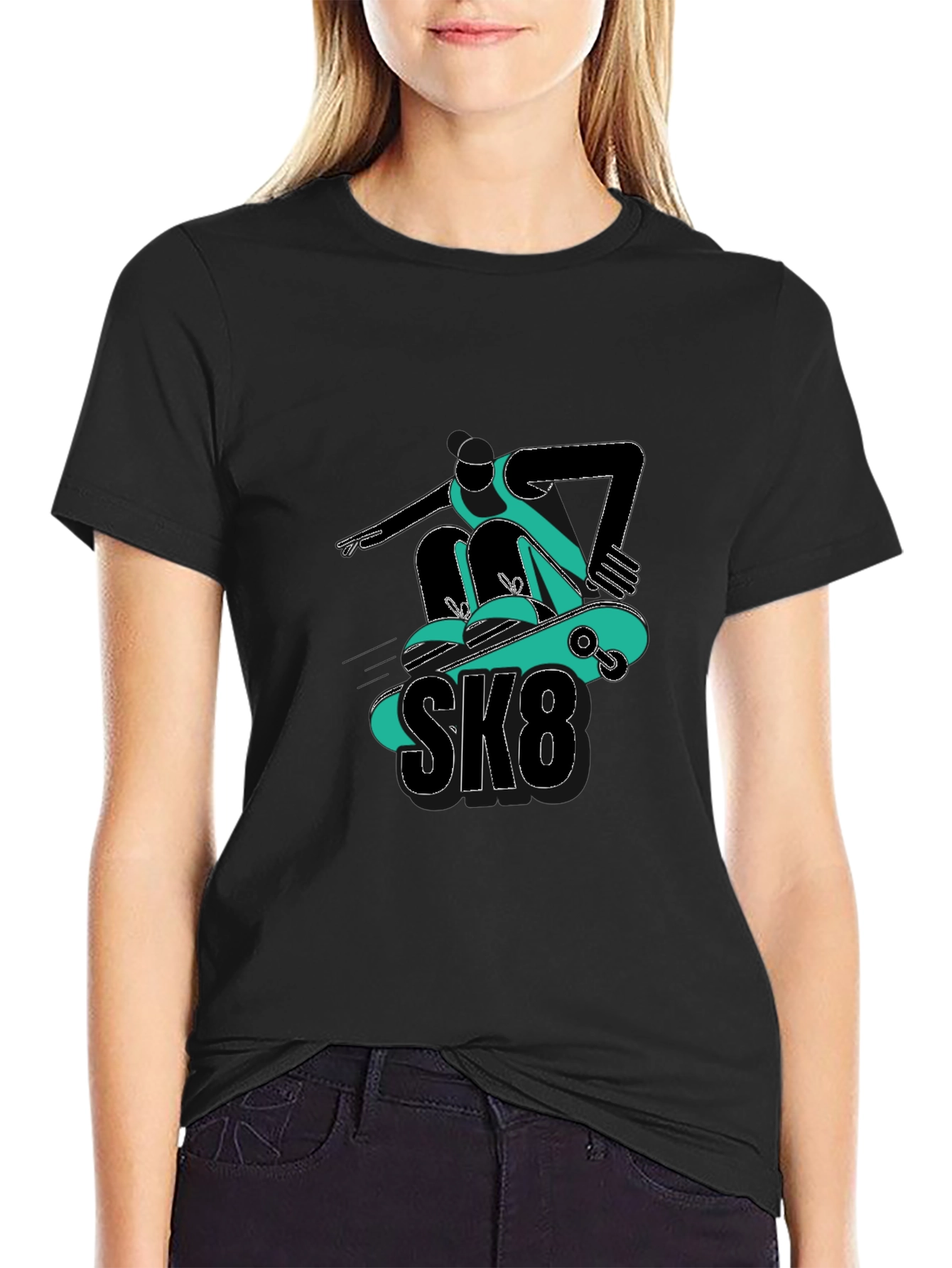 Cool SK8 Skateboarder Graphic Tee