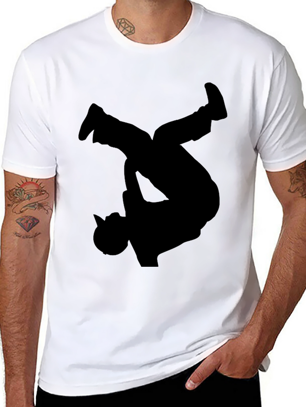 Breakdancer Silhouette Graphic Tee - Modern Style