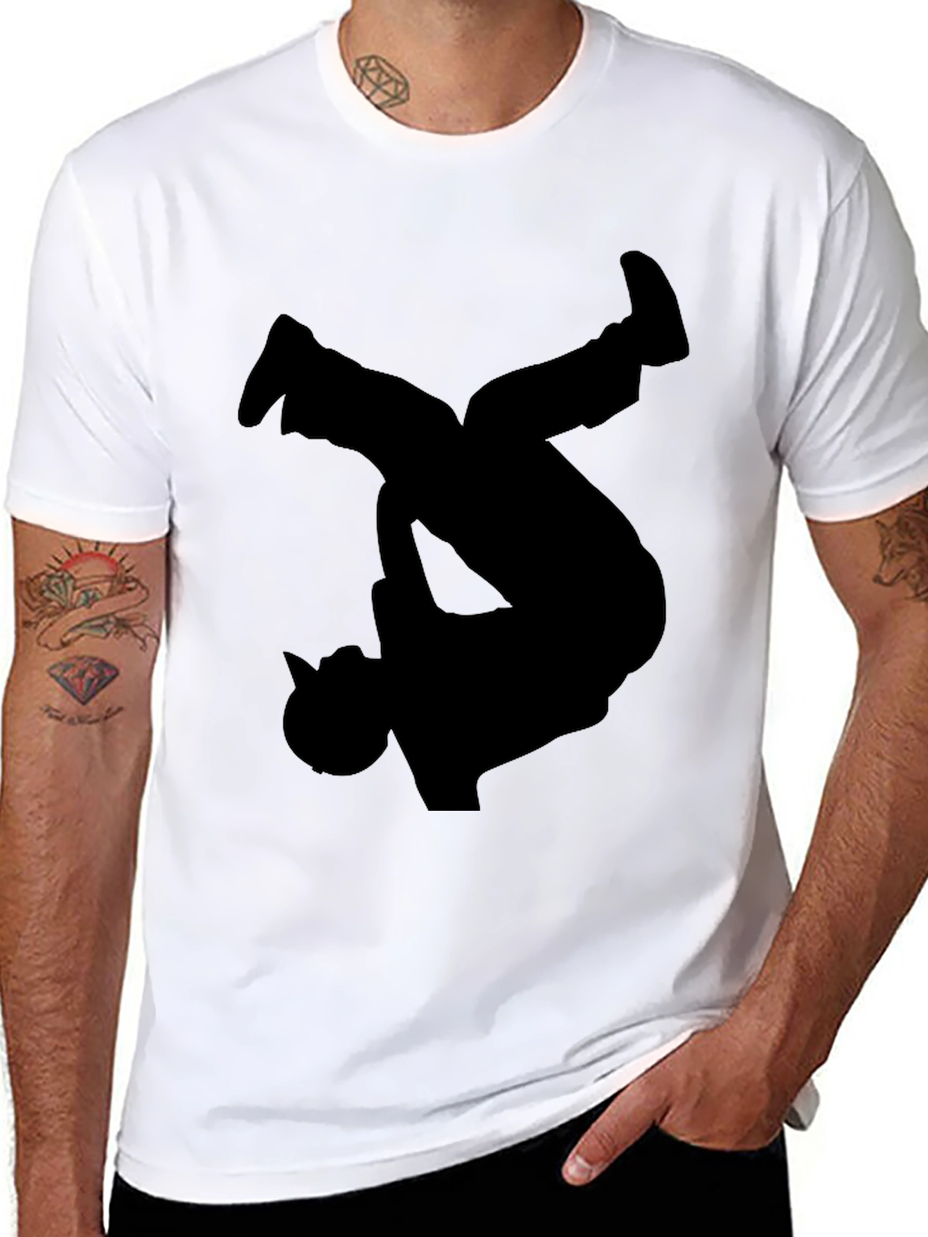 Breakdancer Silhouette Graphic Tee - Modern Style