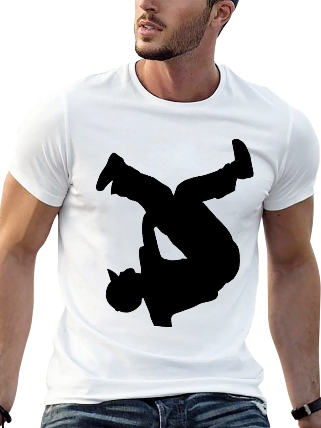 Breakdancer Silhouette Graphic Tee - Modern Style