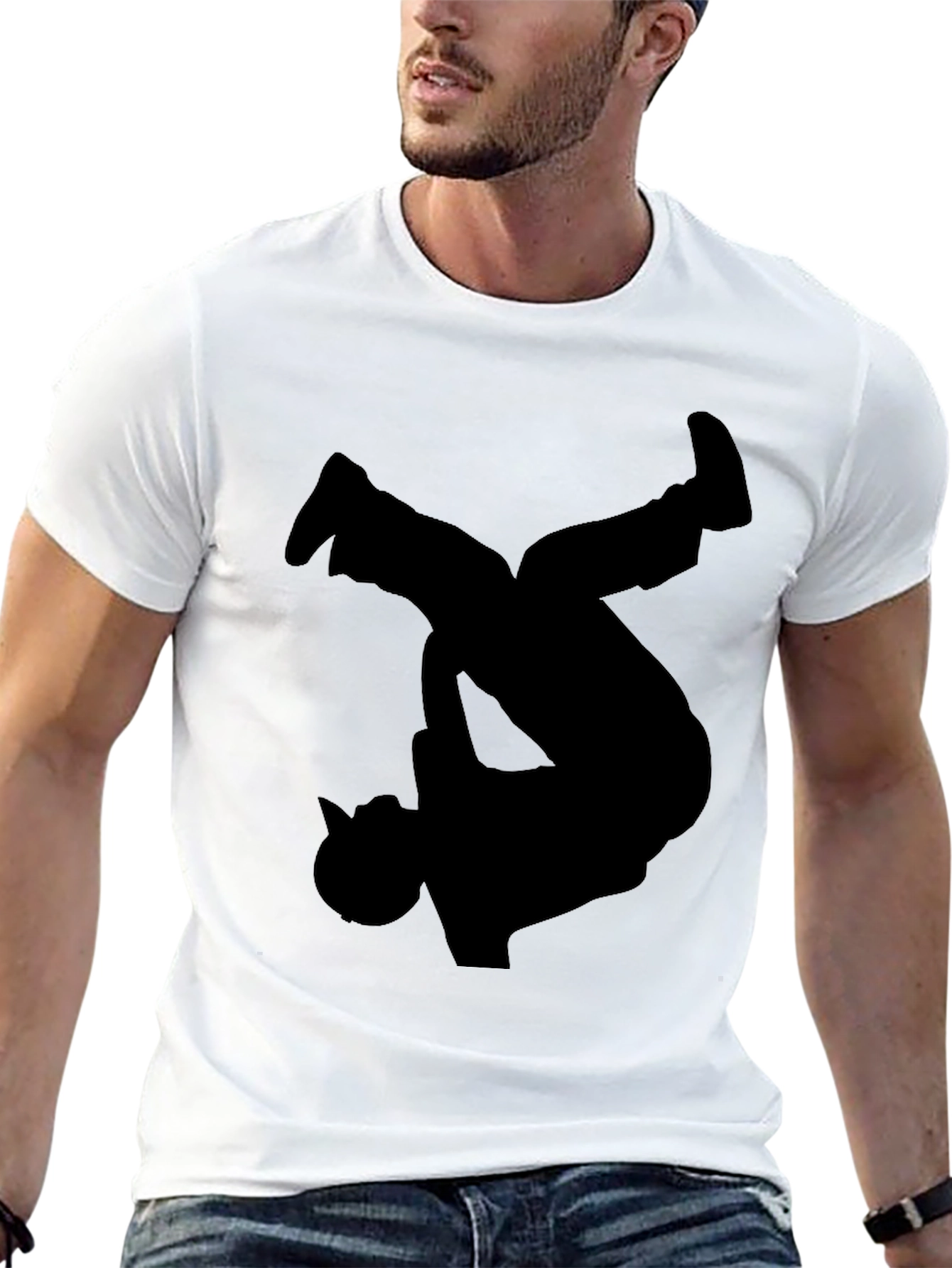 Breakdancer Silhouette Graphic Tee - Modern Style