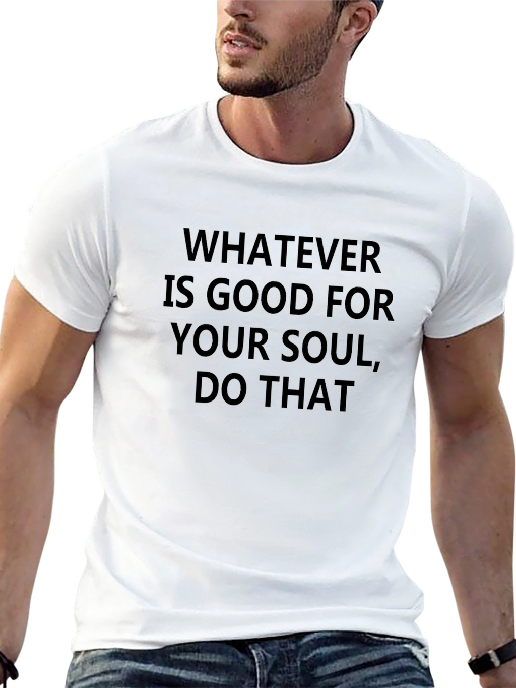 Soulful Statement Tee: Black T-Shirt with Inspirational Quote