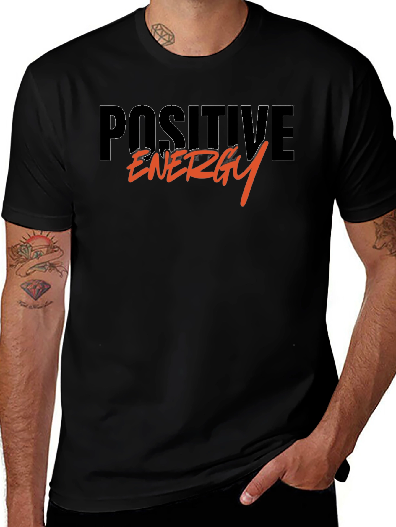 Positive Energy Graphic Black T-Shirt