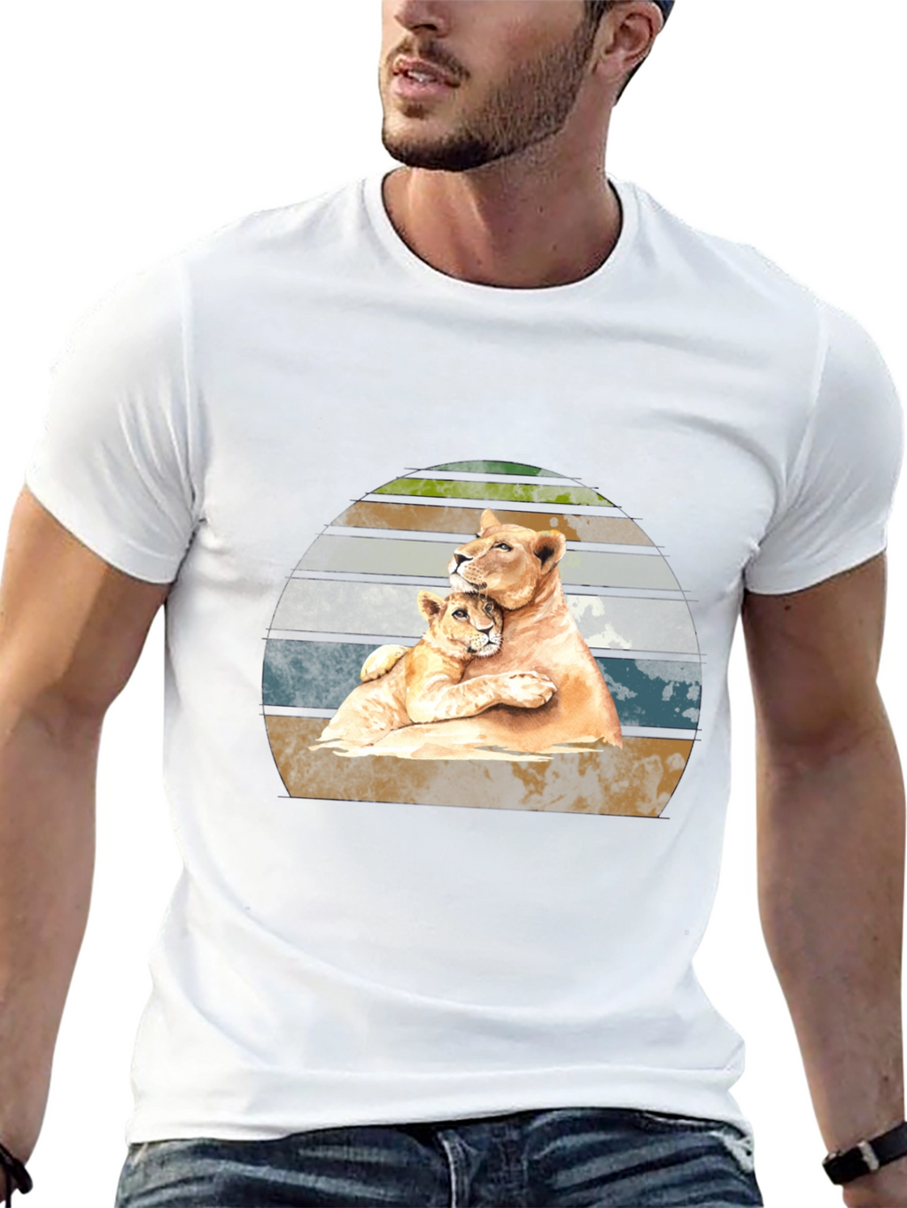 Lioness Love T-Shirt - Black Animal Graphic Tee
