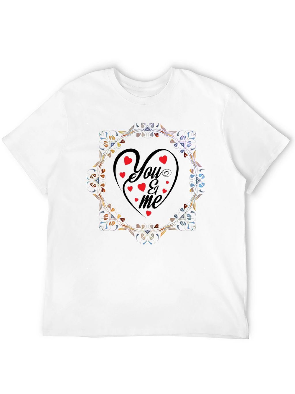 You & Me Heart Valentines Day Graphic T-Shirt
