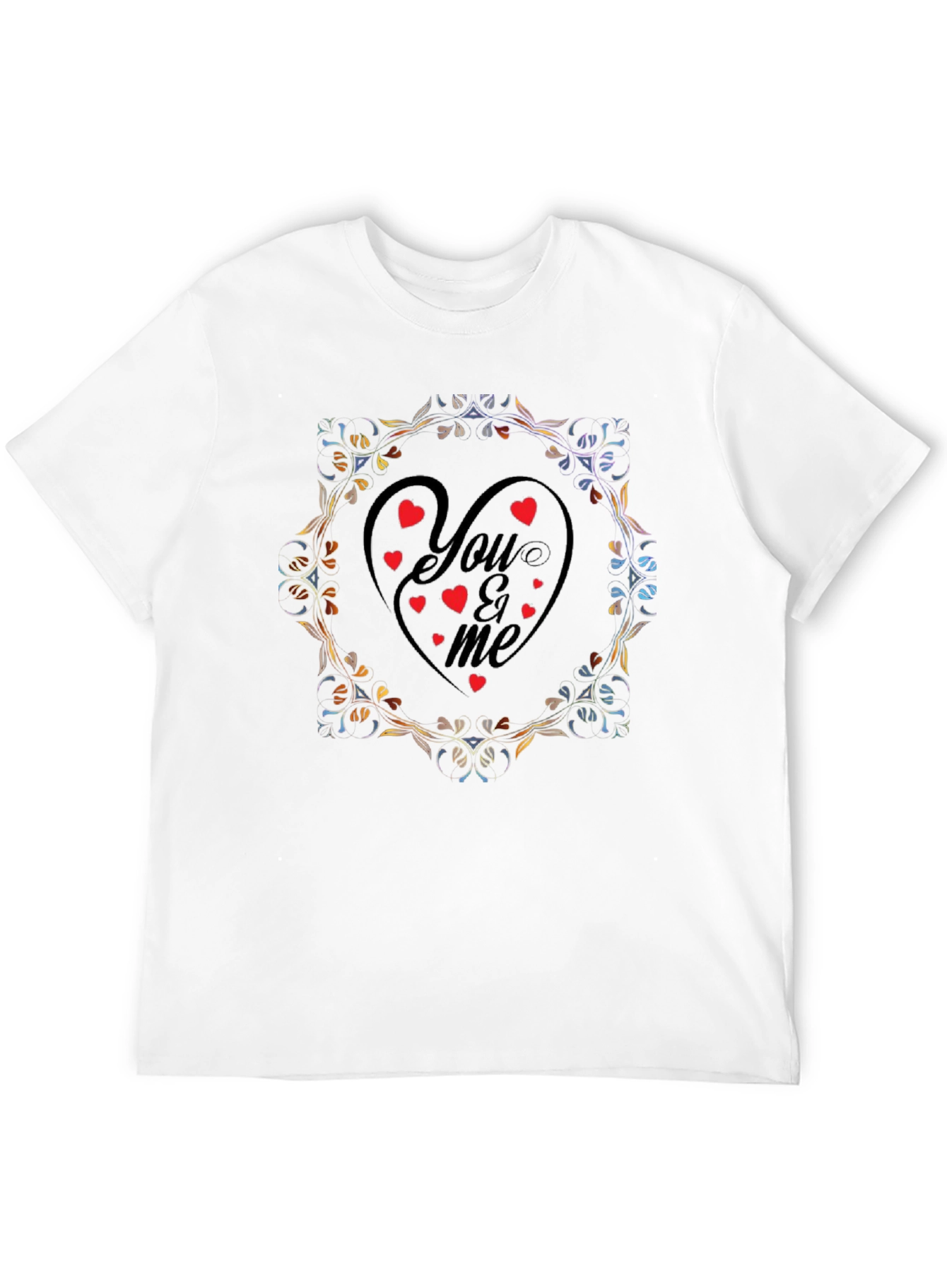 You & Me Heart Valentines Day Graphic T-Shirt