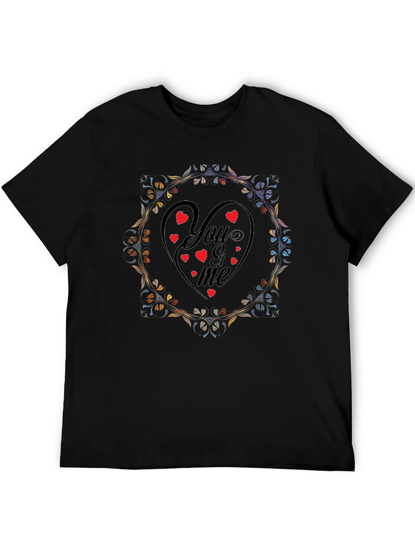 You & Me Heart Valentines Day Graphic T-Shirt