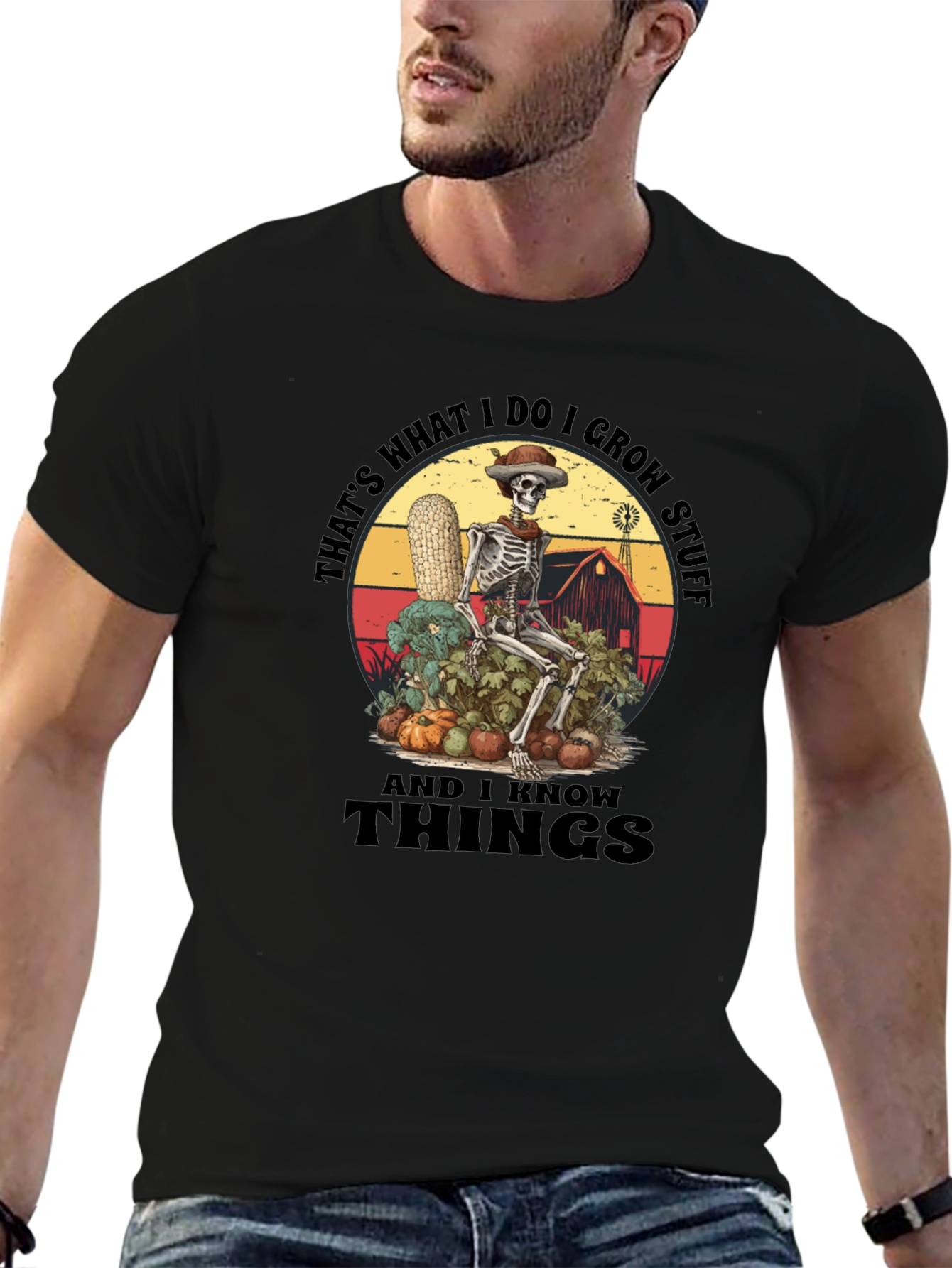 Skeleton Gardener Graphic T-Shirt