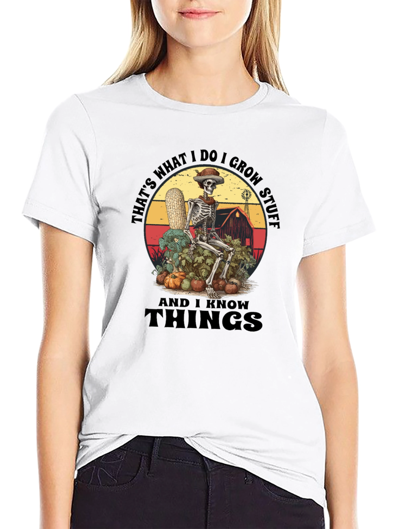 Skeleton Gardener Graphic T-Shirt