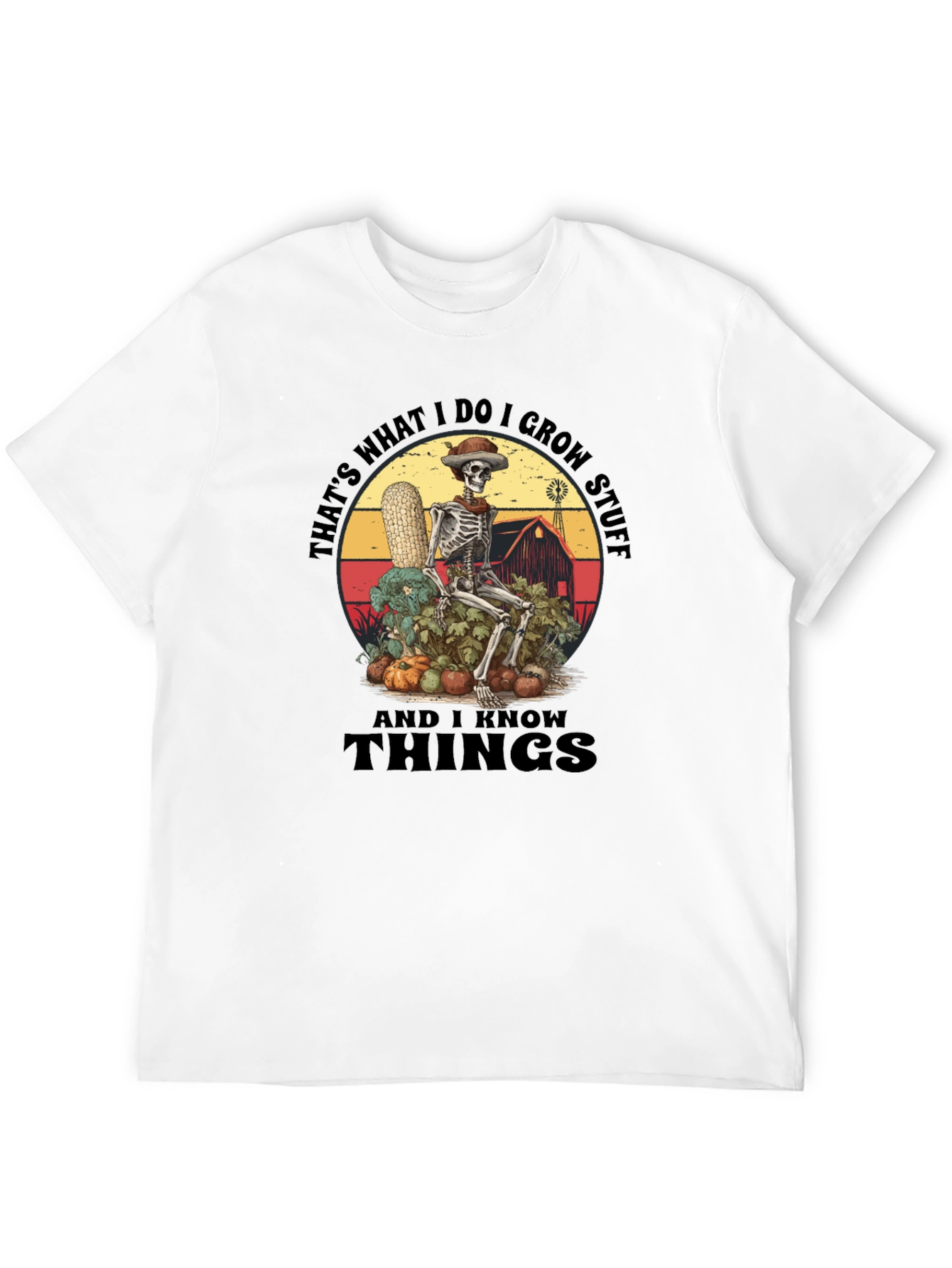 Skeleton Gardener Graphic T-Shirt