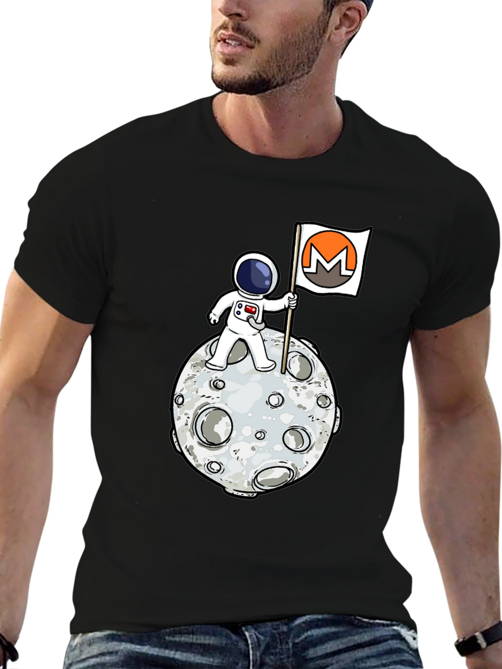 Astronaut Moon Monero Crypto T-Shirt