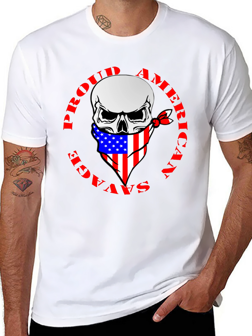 Proud American Savage Skull T-Shirt