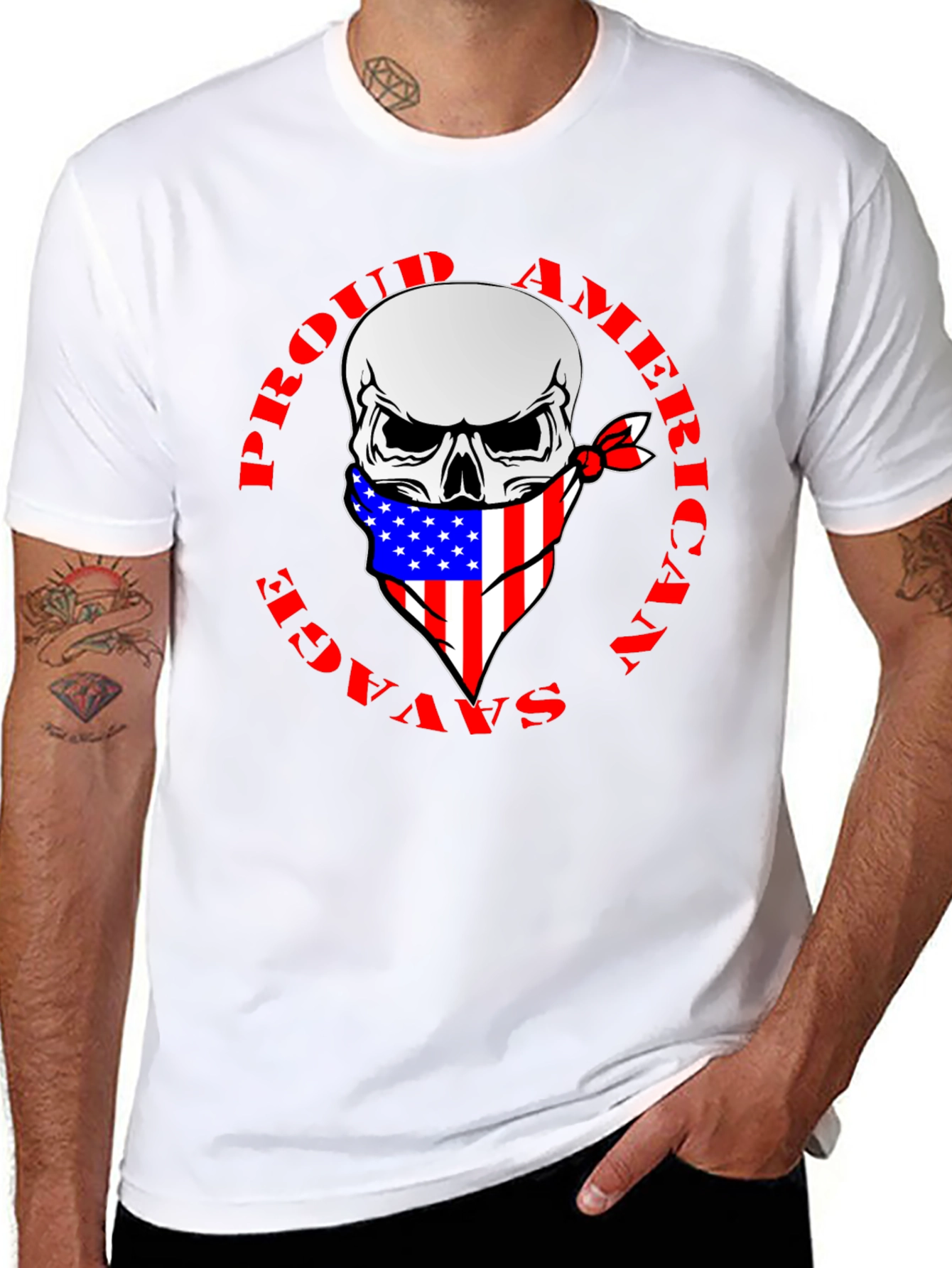 Proud American Savage Skull T-Shirt