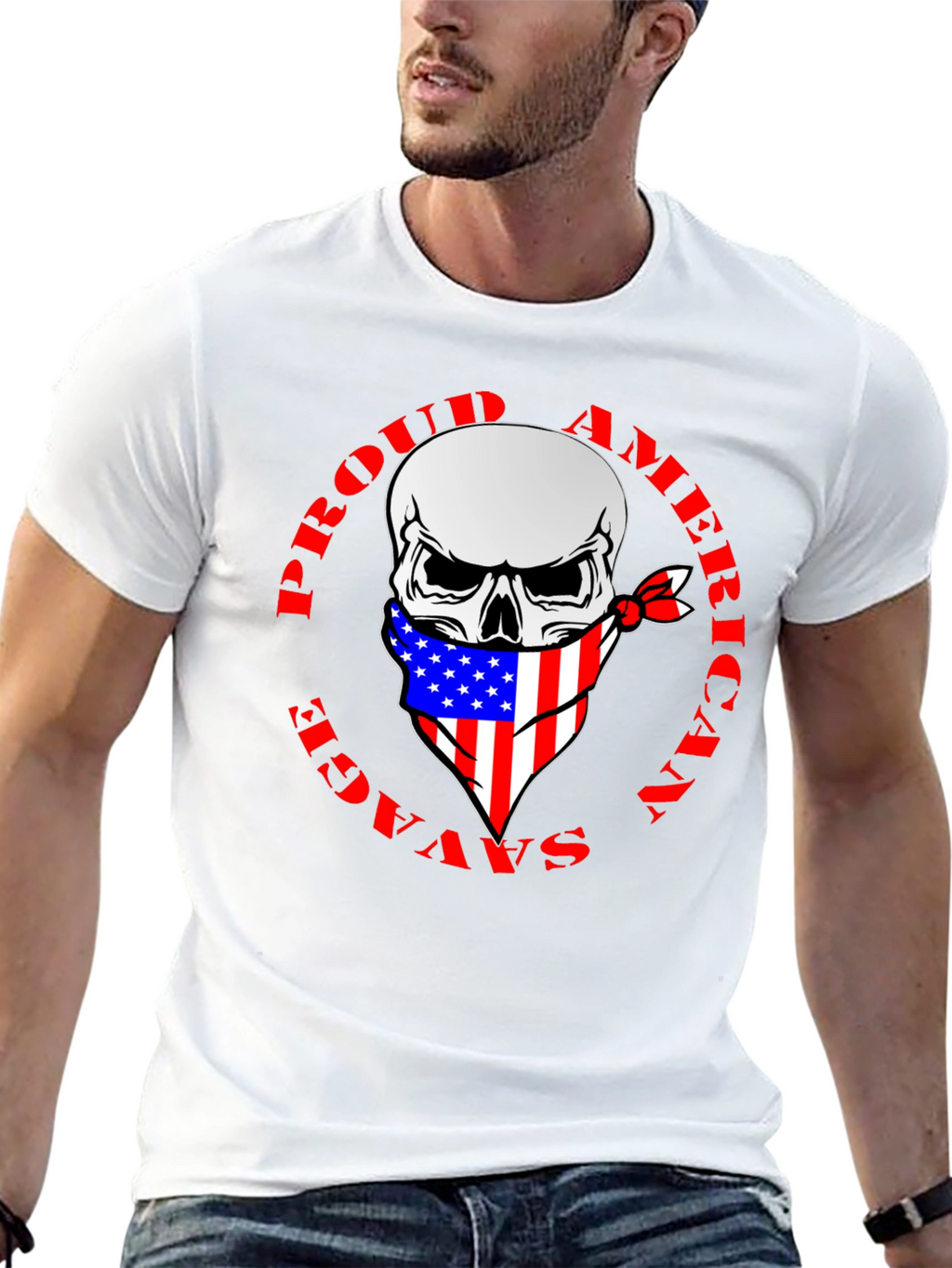 Proud American Savage Skull T-Shirt