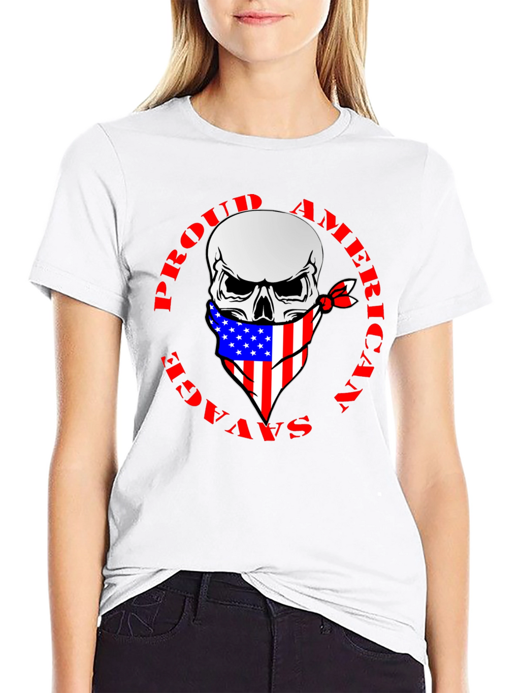 Proud American Savage Skull T-Shirt