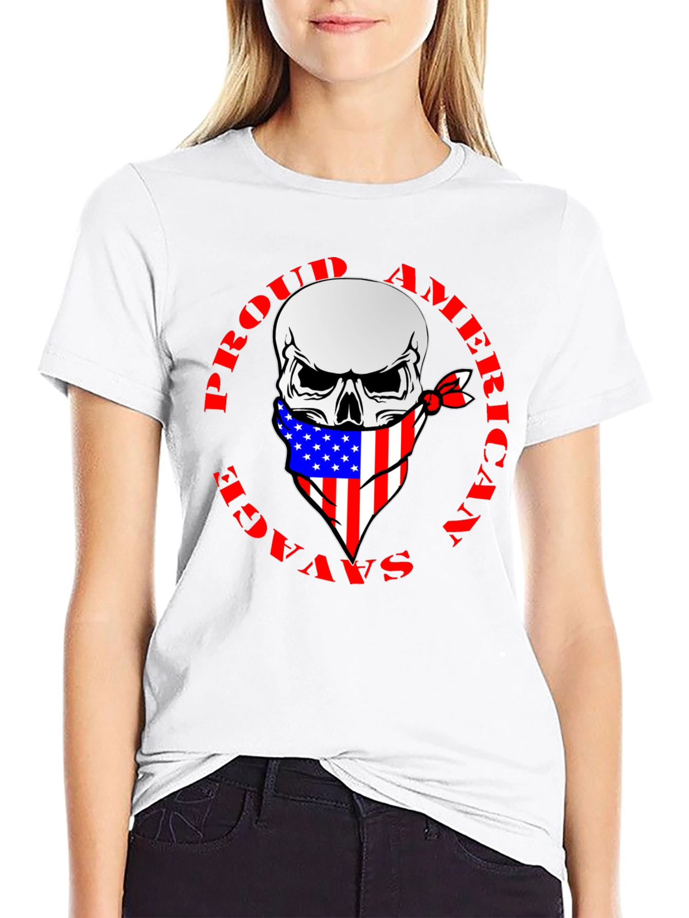 Proud American Savage Skull T-Shirt