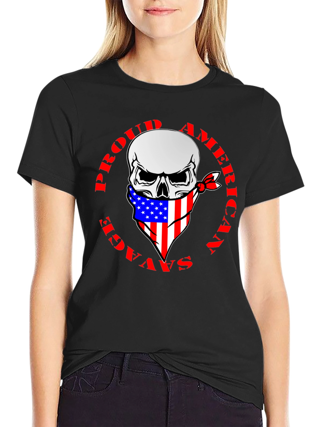 Proud American Savage Skull T-Shirt