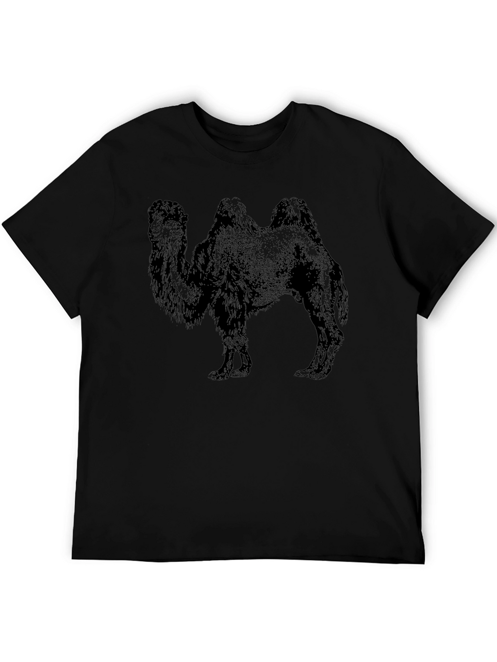 Camel Graphic Print Black T-Shirt