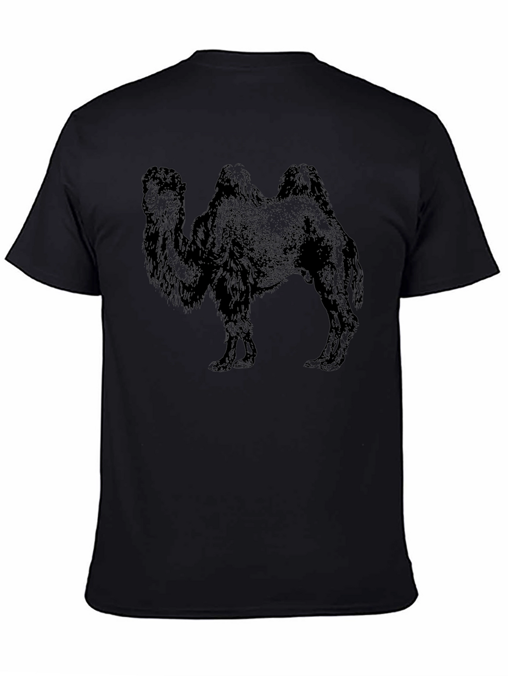 Camel Graphic Print Black T-Shirt