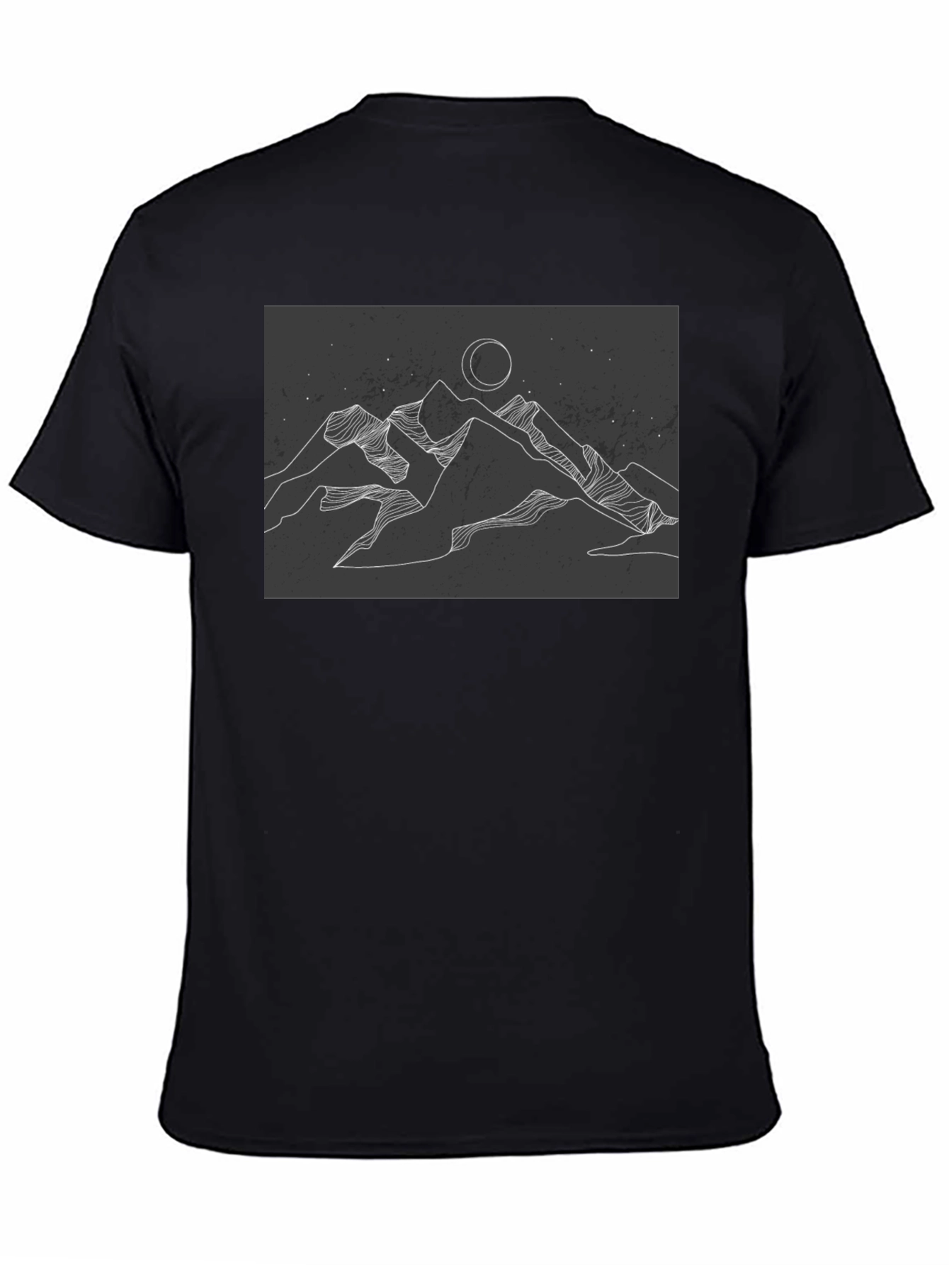 Mountains & Moon Graphic Tee - Black