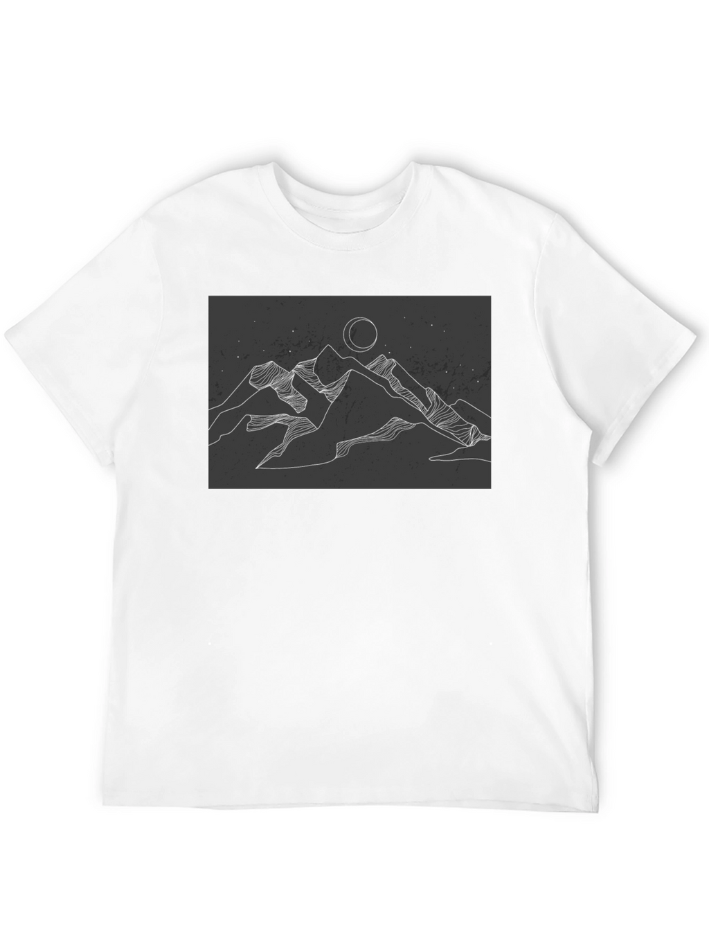 Mountains & Moon Graphic Tee - Black