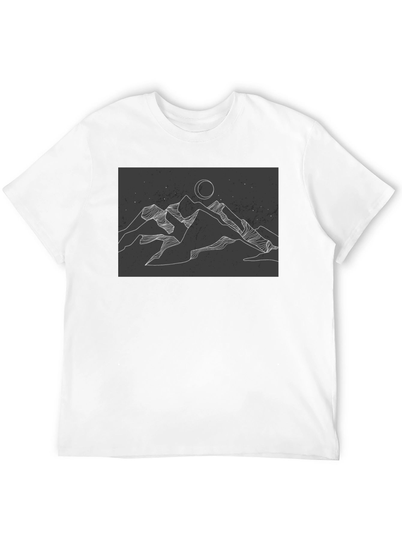 Mountains & Moon Graphic Tee - Black