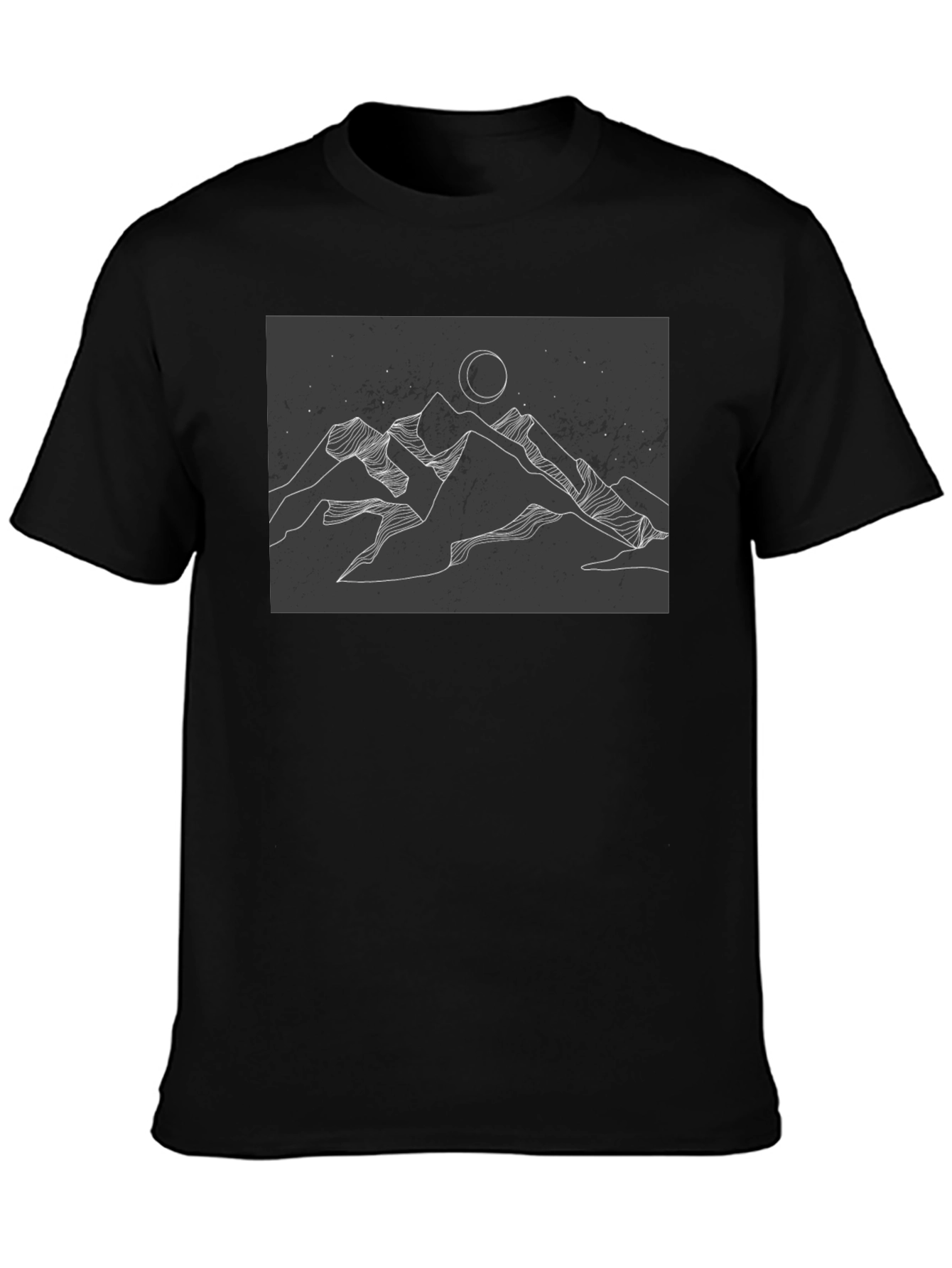 Mountains & Moon Graphic Tee - Black